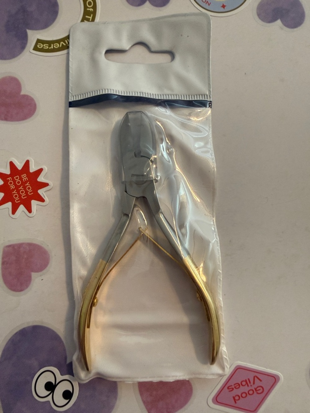 Gold-Handle Cuticle Nipper for Precise Nail Care